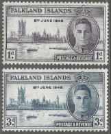 Falkland Islands. 1946 Victory. MH Complete Set. SG 164-165. M2111 - Falkland