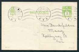 1930 Denmark 7ore (95 - H) Brevkort Stationery Postcard Nakskov - Cartas & Documentos