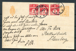 1919 Denmark Uprated 7 Ore (46 - C) Brevkort, Stationery Postcard Soro - Flensberg - Briefe U. Dokumente