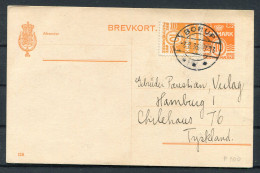 1935 Denmark Uprated 10 Ore (116) Brevkort, Stationery Postcard Borup - Chilehaus Hamburg Germany - Cartas & Documentos