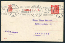 1927 Denmark 15ore Red (84 - H) Brevkort, Stationery Postcard Odense - Hamburg Germany - Brieven En Documenten