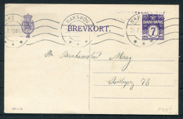 1933 Denmark 7ore (107 - H) Brevkort Stationery Postcard Nakskov Samarbejdende Kolonihaveforeninger - Storia Postale