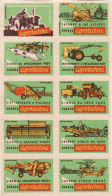 Slovakia - 10 Matchbox Labels - AGROTECHNA - Supplies All Agricultural Machinery And Equipment, Tractor, Harvester,... - Boites D'allumettes - Etiquettes