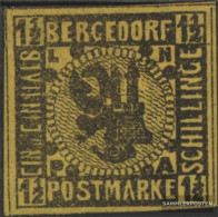 Bergedorf 3ND New- Or. Reproduction Unmounted Mint / Never Hinged 1887 Crest - Bergedorf