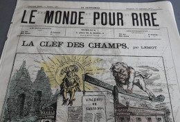 1871 LE MONDE POUR RIRE N° 133 - LA CLEF DES CHAMPS Par LEMOT - VACANCES DE L'ASSEMBLÉ - Mr THIERS - GAMBETTA - Ohne Zuordnung