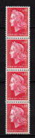1967/1969 - YT N° 1536Ba** 2 Bandes De Phosphores - 4 Valeurs - Cote 12€ - 1967-1970 Marianne De Cheffer