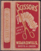 LONDON Vintage SCISSORS Empty CIGARETTE Packet- MEDAL  (**) - Estuches Para Cigarrillos (vacios)