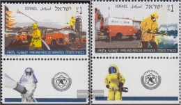 Israel 1352-1353 With Tab (complete Issue) Unmounted Mint / Never Hinged 1995 Fire And Rescue - Ongebruikt (met Tabs)