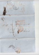 1853 Incoming MAIL HAVANA/CUBA-PARIS/France+23+6 TASSE+ Timbro ROSSO COLONIES ART.13+TRANSITI INGLESI -g655 - Voorfilatelie