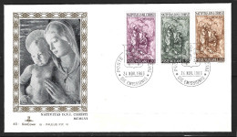 VATICAN. N°463-5 Sur Enveloppe 1er Jour De 1966. La Nativité Par Scorzelly. - Madonne