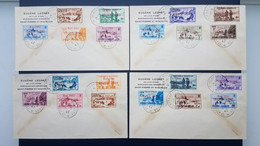 #6 Enveloppes Affranchie Avec Série Complète 212-231 Surcharge Rouge « Noël 41 F.N.F.L » Oblitéré Au 3 Juin 1942 - Briefe U. Dokumente