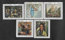 SE)1970 CUBA, WORKS OF ART FROM THE NATIONAL MUSEUM, 5 MNH STAMPS - Usados