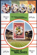 Soccer World Cup 1986 - Football - MALDIVES - S/S+Set MNH - 1986 – México