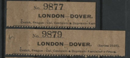 1237*LONDON-DOVER*VERY SPECIAL TRAVEL AGENCY OLD RAILWAY TICKETS - Europa