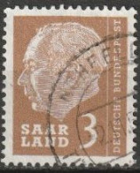 Saarland1957 MiNr.382  O Gestempelt Bundespräsident Theodor Heuss ( A2587 ) - Oblitérés