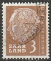 Saarland1957 MiNr.382  O Gestempelt Bundespräsident Theodor Heuss ( A2589 ) - Gebruikt