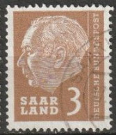 Saarland1957 MiNr.382  O Gestempelt Bundespräsident Theodor Heuss ( A2592 ) - Gebruikt