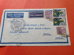 Brésil - Enveloppe Pour La France Par Avion Par Cie Lufthansa En 1935  - Réf 3373 - Storia Postale