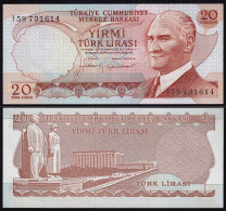 Türkei - Turkey 20 Lira Banknote 1970 (1974) Pick 187b UNC   (15780 - Turkije