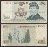 CHILE - 1000 Pesos Banknote 1994 Pick 154e F Prefix FB Block 5  (19698 - Otros – América