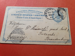 Etats Unis - Entier Postal De New Haven Pour L'Allemagne En 1894 - Réf 3376 - ...-1900