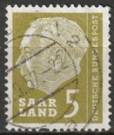 Saarland1957 MiNr.384  O Gestempelt Bundespräsident Theodor Heuss ( A2864 ) - Oblitérés