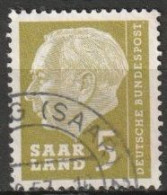 Saarland1957 MiNr.384  O Gestempelt Bundespräsident Theodor Heuss ( A2864/2 ) - Usati