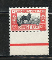 SAINT PIERRE ET MIQUELON TAXE 23 CHIEN LUXE NEUF SANS CHARNIERE - Timbres-taxe