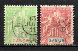 Col40 Colonie Gabon 1904 N° 19 & 20 Oblitéré Cote 15,00€ - Usados