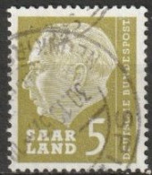 Saarland1957 MiNr.384  O Gestempelt Bundespräsident Theodor Heuss ( A2874/2 ) - Gebraucht