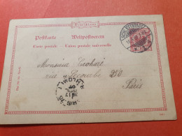 Alsace Lorraine - Entier Postal De Schlettstadt Pour Paris En 1897 - Réf 3379 - Brieven En Documenten