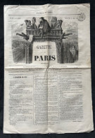 1857 GAZETTE DE PARIS N° 60 - Gustave DORÉ - Extrême Rare - Ohne Zuordnung