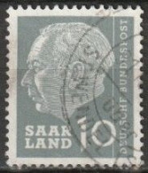 Saarland1957 MiNr.386  O Gestempelt Bundespräsident Theodor Heuss ( A2935 ) - Gebruikt