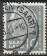 Saarland1957 MiNr.386  O Gestempelt Bundespräsident Theodor Heuss ( A2934 ) - Gebraucht