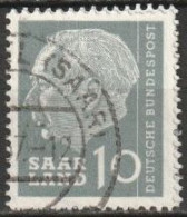 Saarland1957 MiNr.386  O Gestempelt Bundespräsident Theodor Heuss ( A2932 ) - Gebraucht