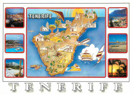 Espagne - Espana - Islas Canarias - Tenerife - Multivues - Carte Géographique - CPM - Voir Scans Recto-Verso - Tenerife