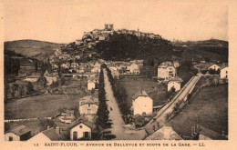 CPA 15 - SAINT-FLOUR (Cantal) - 13. Avenue De Bellevue Et Route De La Gare - Saint Flour