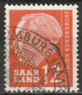 Saarland1957 MiNr.387  O Gestempelt Bundespräsident Theodor Heuss ( A3053 ) - Oblitérés