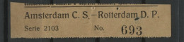 01243*AMSTERDAM C.S.-ROTTERDAM D.P.*VERY SPECIAL TRAVEL AGENCY OLD RAILWAY TICKET - Europa