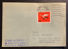 BRD 1955 Deutsche Lufthansa Kranich Auf Briefvorderseite Mi. 208 Gestempelt/o BRAUNSCHWEIG - Cartas & Documentos