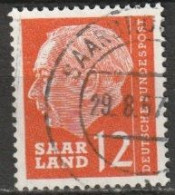 Saarland1957 MiNr.387  O Gestempelt Bundespräsident Theodor Heuss ( A3054 ) - Oblitérés