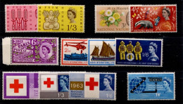 Great Britain - 1963 Full Commemorative Year - MNH ** - (Grande-Bretagne- Commemoratifs Année 1963 Complets - NSC**) - Unused Stamps