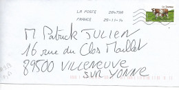 France 2014 - AA 959- OBLITERE S/enveloppe 11/2014 / Vaches De Nos Régions : LA SAOSNOISE - Sarthe Et Mayenne/LOT B - Storia Postale