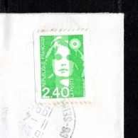 Roulette à 2.40 - Oblitérée Sur Enveloppe Entière - 1989-1996 Marianne Du Bicentenaire