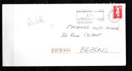 Roulette Rouge - Oblitérée Sur Enveloppe Entière - 1989-1996 Marianne Du Bicentenaire