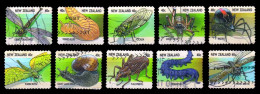 NEW ZEALAND 1997 Insects, Snail, Beetle,Moth, Dragonfly,Slug,Cicada,Spider, Set Of 10 (**) - Oblitérés