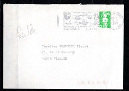 Roulette Verte à 2.70 - Oblitérée Sur Enveloppe Entière - 1989-1996 Marianne Du Bicentenaire