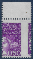 France Liberté Gandon N°3088f** 50c Violet Rouge BDFeuille Variété Piquage à Cheval Lateral TTB - 1997-2004 Marianna Del 14 Luglio