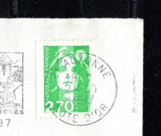 Roulette Verte à 2.70 - Oblitérée Sur Enveloppe Entière - 1989-1996 Marianne Du Bicentenaire
