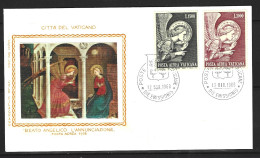 VATICAN. PA 53-4 Sur Enveloppe 1er Jour De 1967. L' Annonciation Par Fra Angelico. - Religious